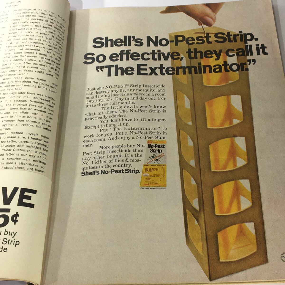 Advertisement for Shell's No-Pest Strip in the June 1969 VTG Good Housekeeping Magazine highlighting its effectiveness against insects.