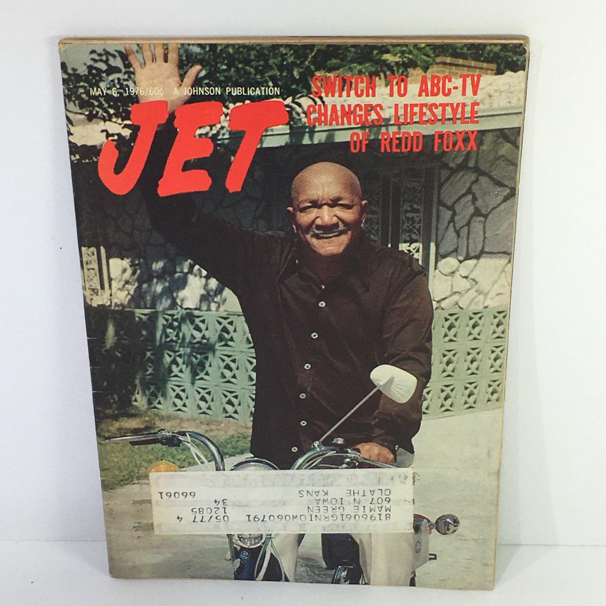 Cover of Jet Magazine dated May 6, 1976, featuring Redd Foxx with the headline 'Switch to ABC-TV Changes Lifestyle of Redd Foxx'. The magazine displays vibrant colors and captures a significant moment in television history.