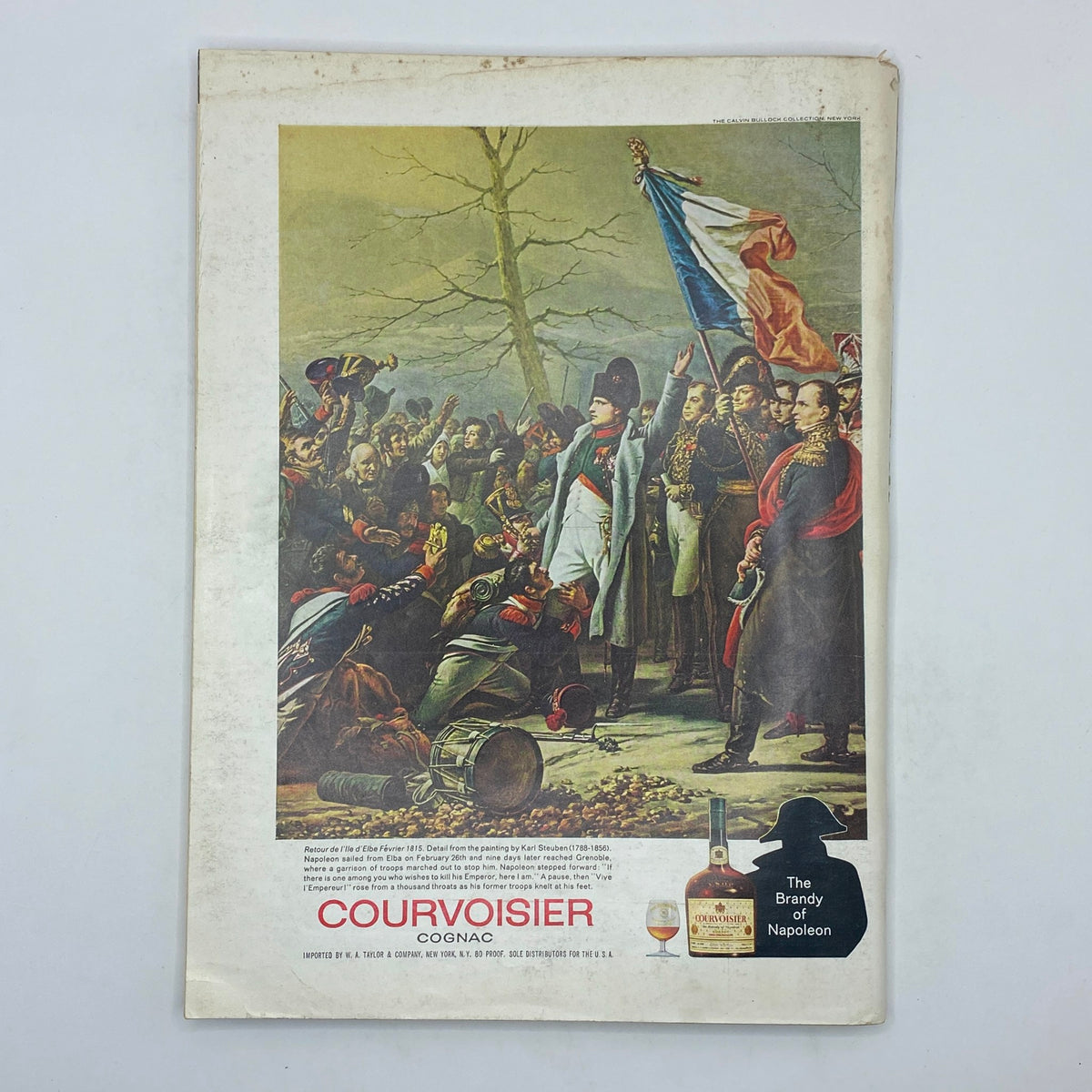 Back cover of The New Yorker Complete Magazine October 8, 1966, featuring a Courvoisier Cognac advertisement with historical artwork.