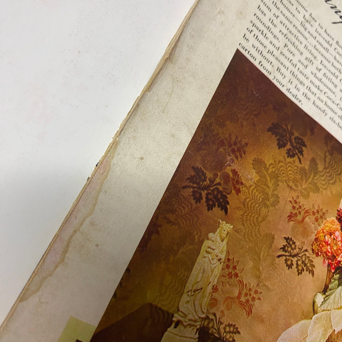 Vogue Magazine November 15, 1941 The House of Vanderbilt GD Interior featuring a close-up view of an aged magazine edge, highlighting the vintage aesthetic and condition.