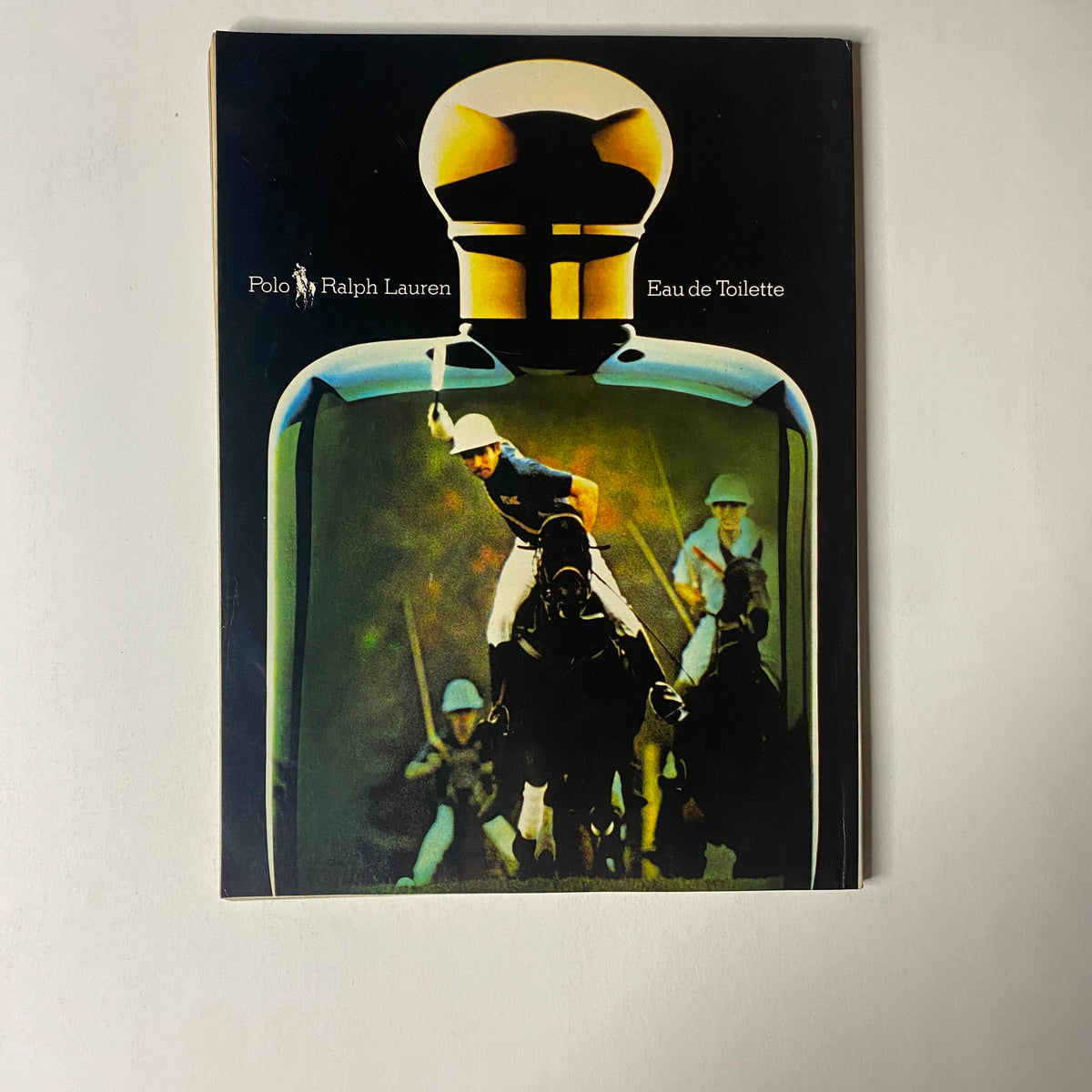 Polo Ralph Lauren Eau de Toilette advertisement with a striking image of a polo player, not directly related to the Car Magazine UK Import November 1986.