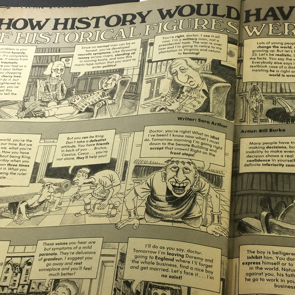 Comic page from the January 1977 issue of Stan Lee's Crazy Magazine, #22, titled 'How History Would Have Been Changed,' offering humorous takes on famous historical figures.