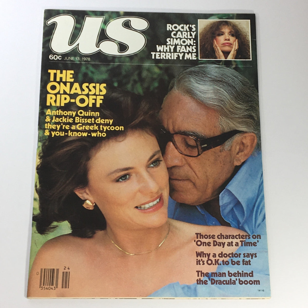 VTG Us Magazine June 13 1978 featuring Anthony Quinn and Jackie Bisset on the cover, showcasing fashion and celebrity news from the late 1970s.