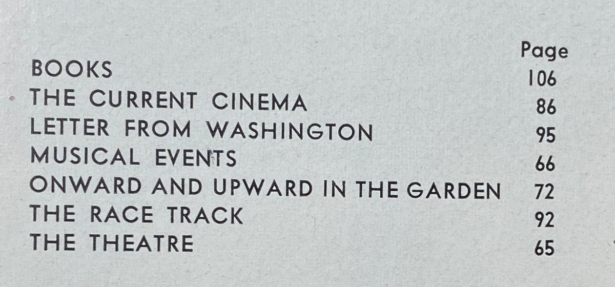 Table of contents from The New Yorker Complete Magazine December 21, 1968, highlighting featured sections including Books and The Current Cinema.