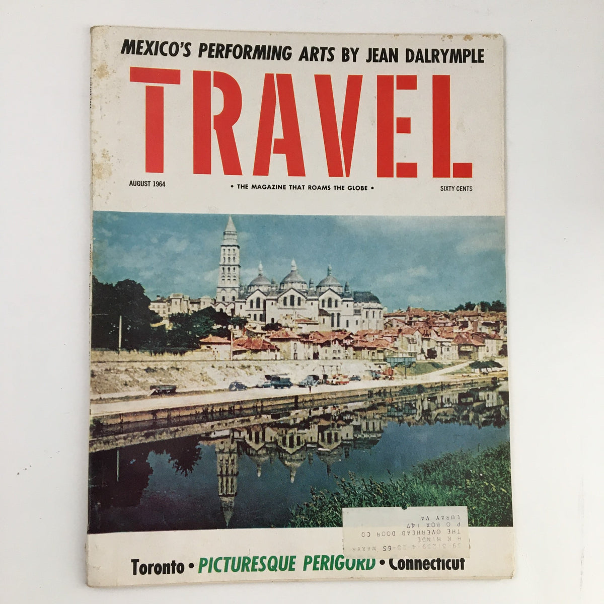 Cover of VTG Travel Magazine August 1964 featuring France's Perigord Region and history of foie gras, showcasing a picturesque landscape.