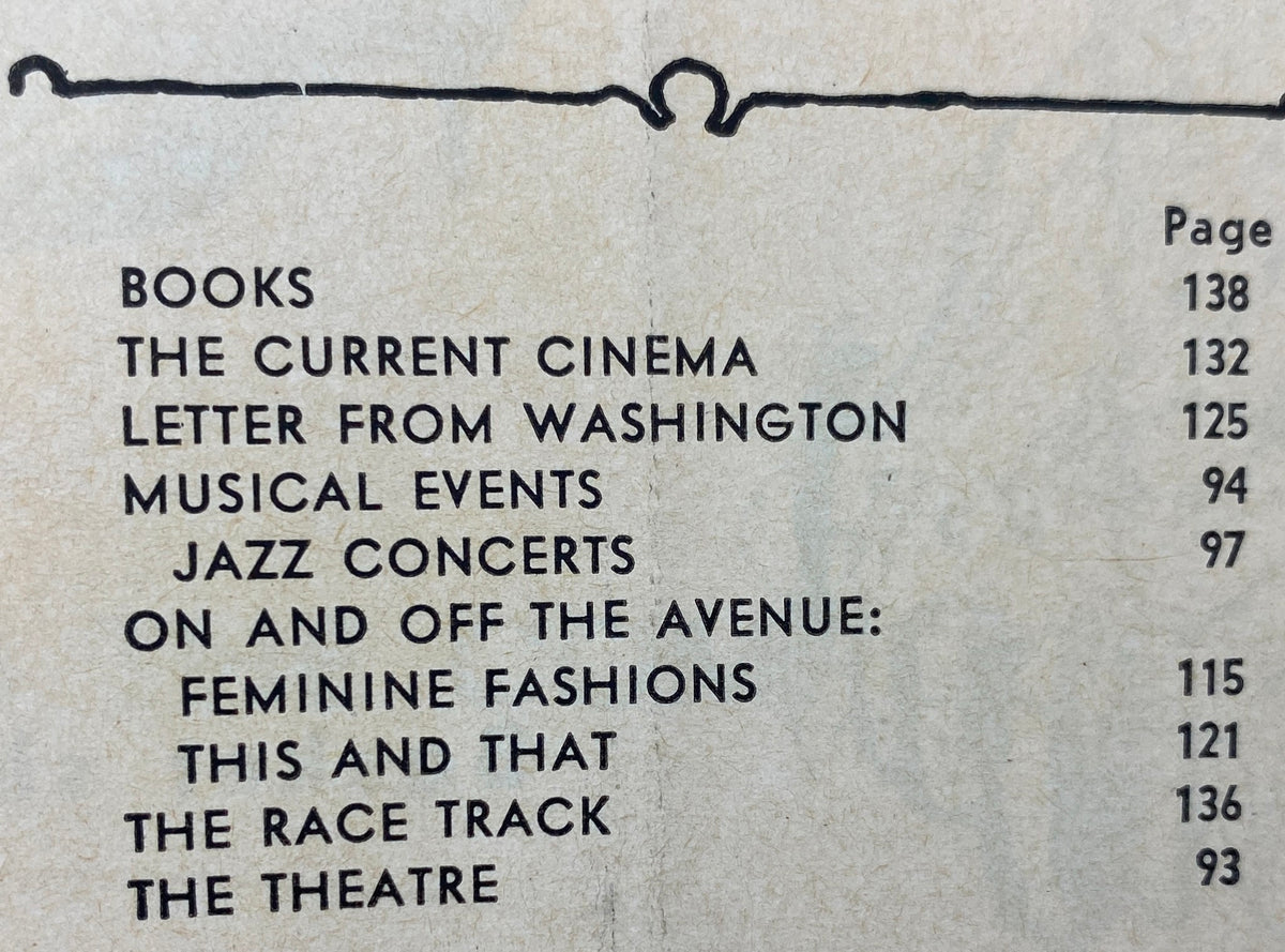 Table of contents for The New Yorker magazine, March 2, 1963, listing articles on cinema, Washington, musical events, and more.