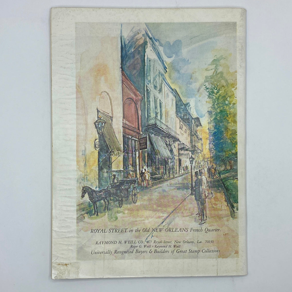 Back cover of The New Yorker Complete Magazine December 17, 1973 displaying a watercolor painting of Royal Street in the French Quarter.