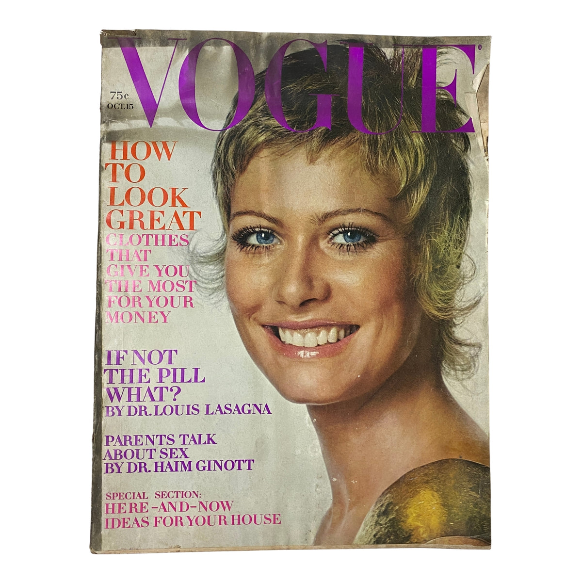 Cover of Vogue Magazine October 15, 1969 featuring Susanne Schöneborn, with the title themed around fashion and lifestyle, showcasing a vintage aesthetic.