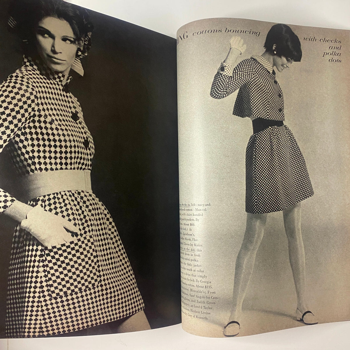 Vogue Magazine February 15, 1968 Jean Shrimpton Cover by Irving Penn showcasing a model in a black and white checkered dress, highlighting the fashion trends of the 1960s.
