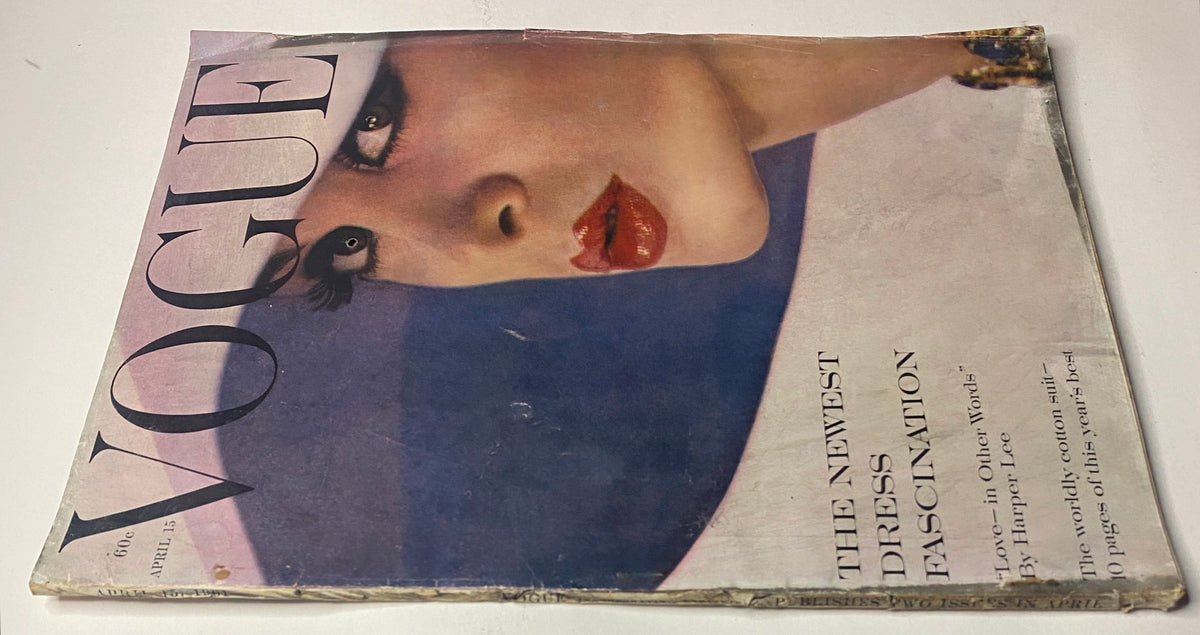 Vogue Magazine April 15, 1961 with Isabella Albonico's iconic cover image, emphasizing modern style and cultural insights from the era.