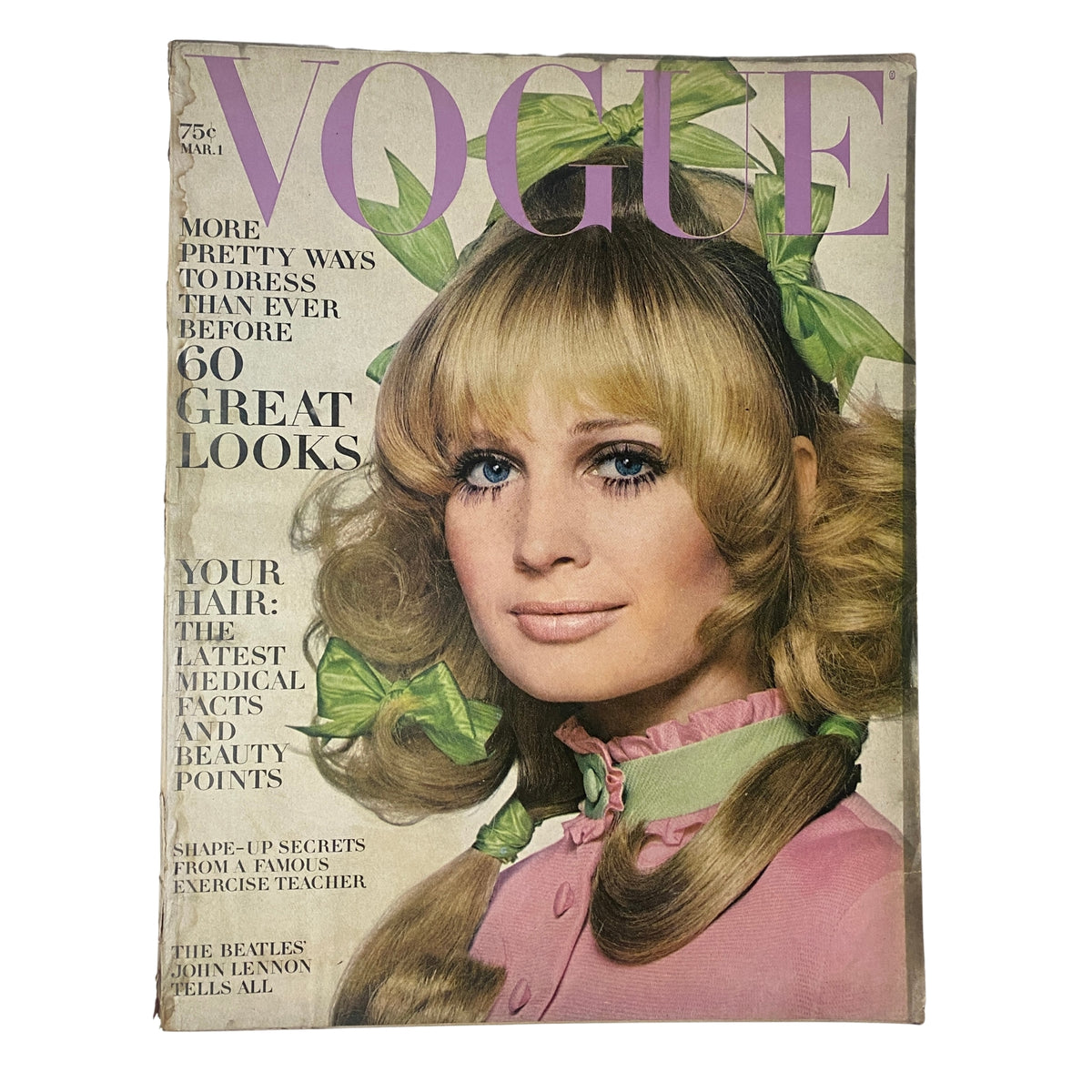 Vogue Magazine March 1, 1969 featuring Sue Murray on the cover, photographed by Irving Penn, showcasing vintage fashion, beauty, and cultural reflections of the 1960s.