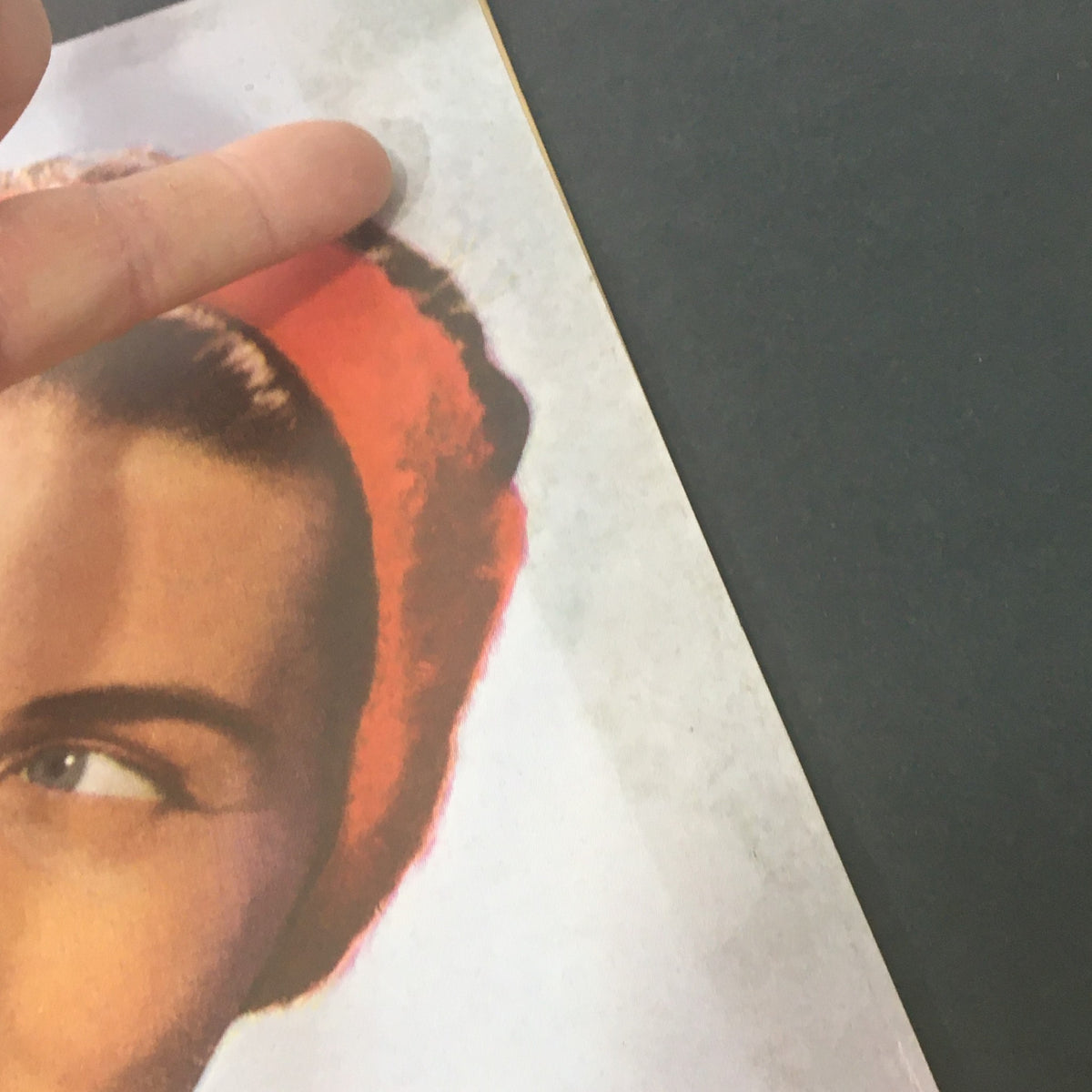 Detail shot of the cover of VTG Salute Magazine December 1947 highlighting the eye-catching color scheme and Dusty Anderson's headshot.