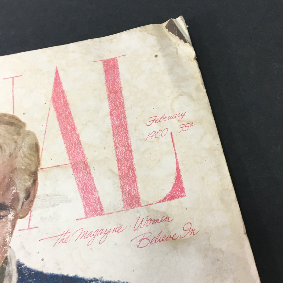 Close-up of the VTG Journal Magazine February 1960 title and publication date, showcasing its vintage cover design.