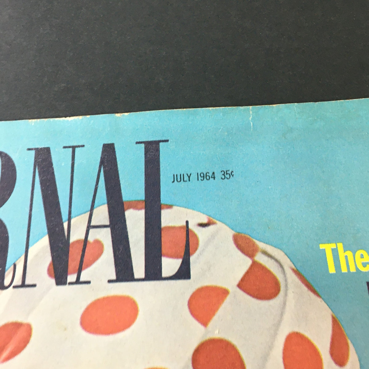 Close-up of the title section of VTG Journal Magazine July 1964 showing the month and year, plus the price of 35 cents.