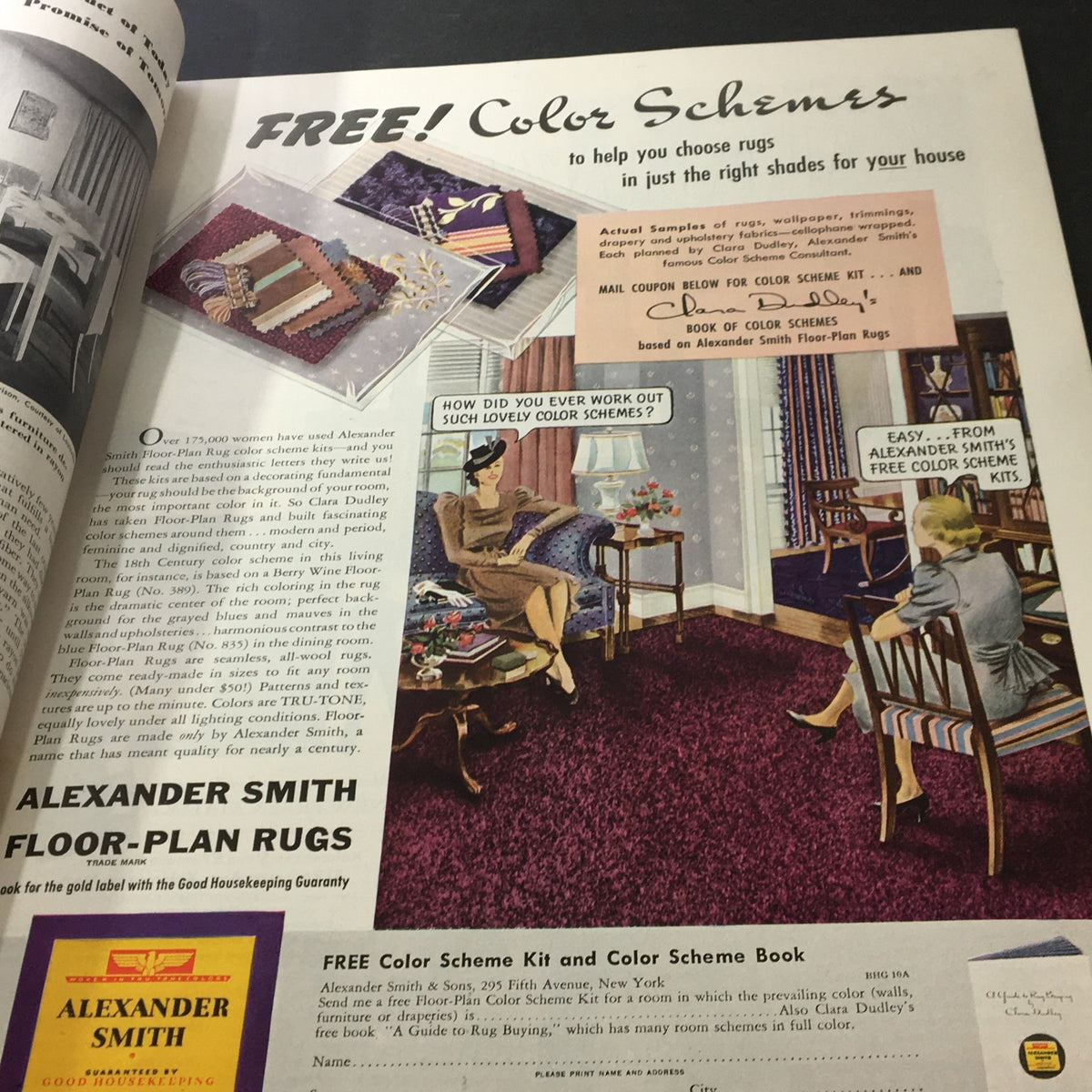 Vintage Better Homes & Gardens October 1939 Fall Furnishing and Color Schemes