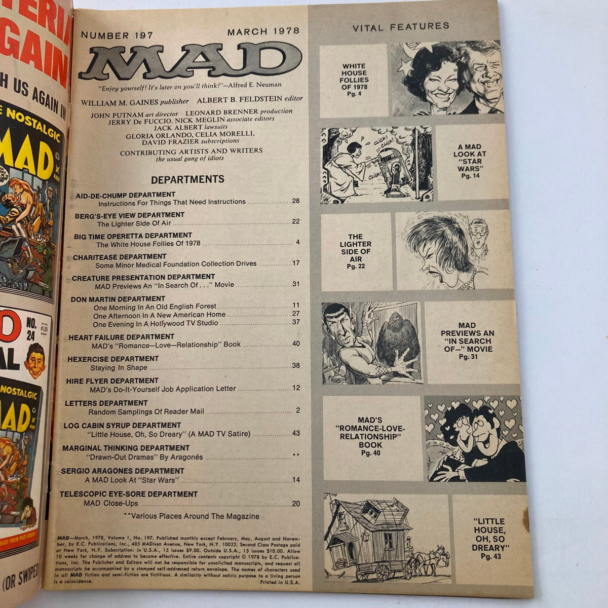 Vintage Mad Magazine March 1978 No. 197 Jimmy Carter 2.0 GD Good No Label