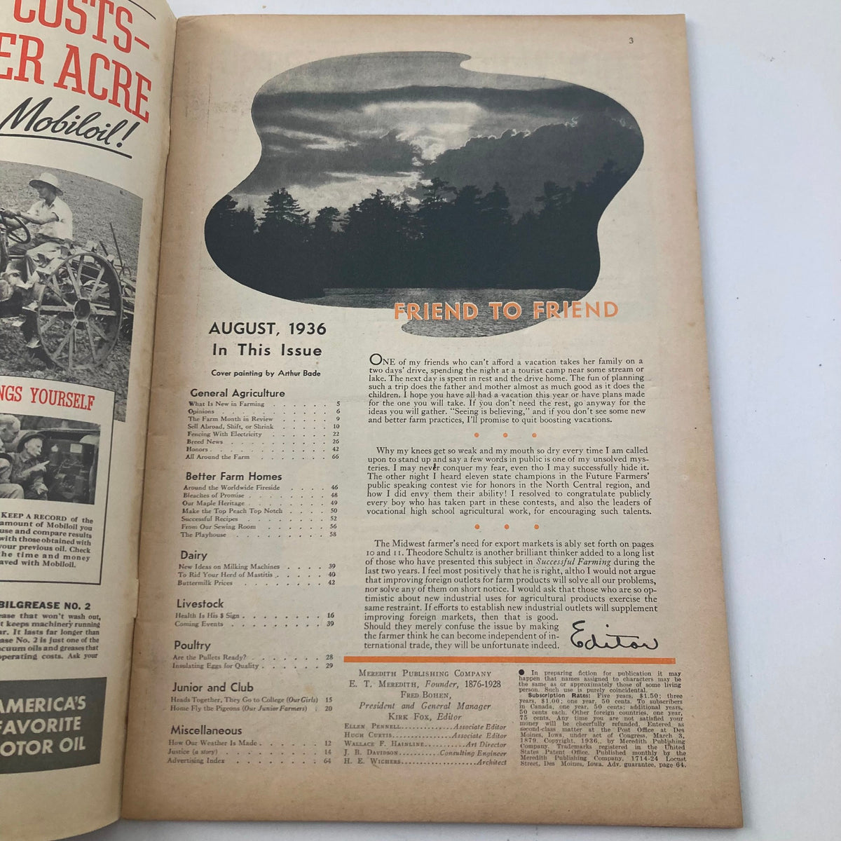 Vintage Successful Farming Magazine August 1936 How Our Weather is Made No Label