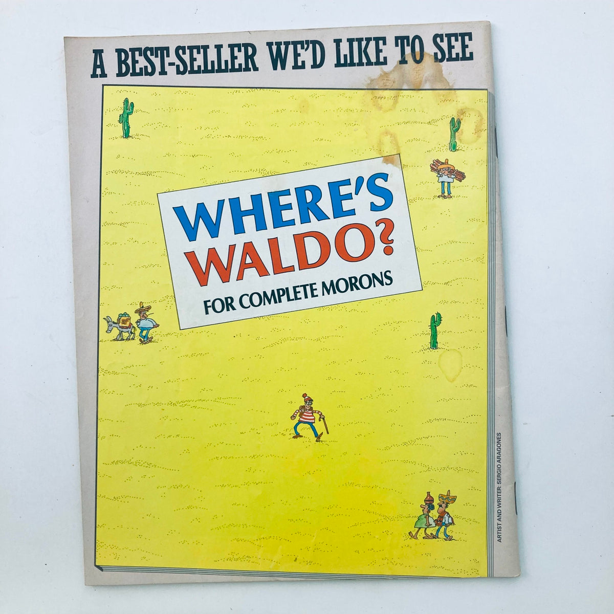 Back cover of Mad Magazine April 1992 No. 310 featuring a humorous parody titled 'Where's Waldo? For Complete Morons', showcasing the magazine's comedic style.