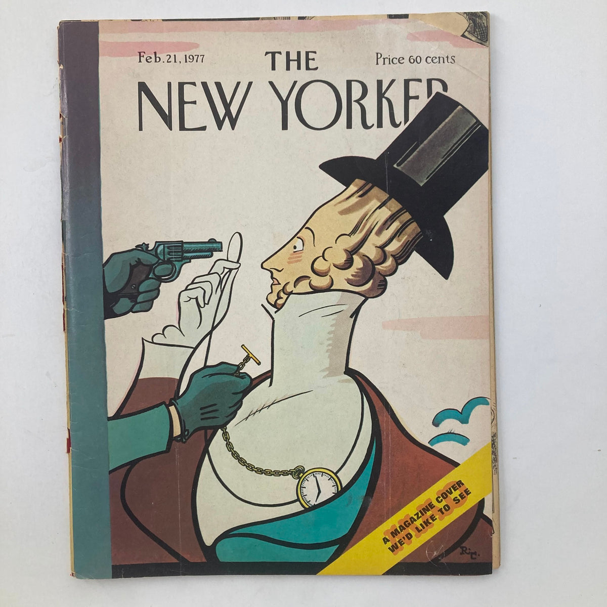 Another vintage magazine cover from February 21, 1977, possibly The New Yorker, with an artistic illustration.