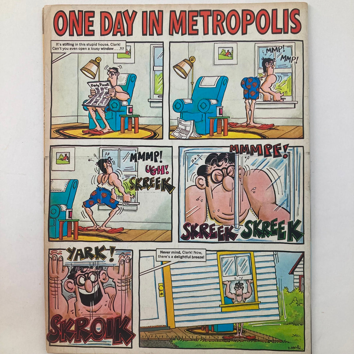 Cover illustration of VTG Mad Magazine October 1981 No. 226 depicting a humorous comic scene titled 'One Day in Metropolis' with characters in comedic situations.