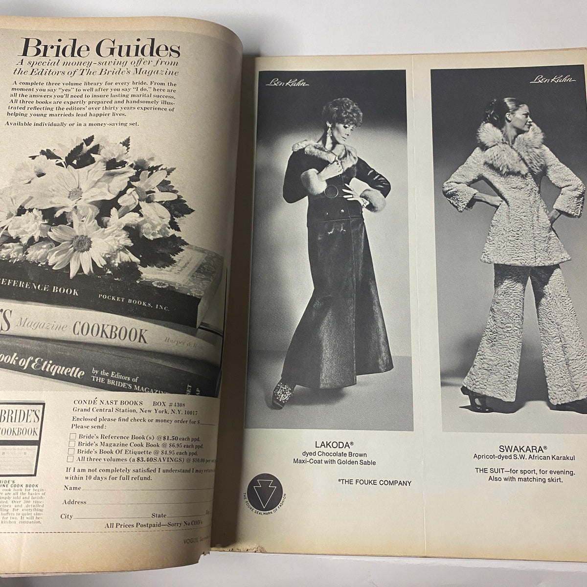 Interior of Vogue Magazine September 15, 1969 - Susanne Schöneborn Cover, showcasing a fashion advertisement with models in stylish outfits.