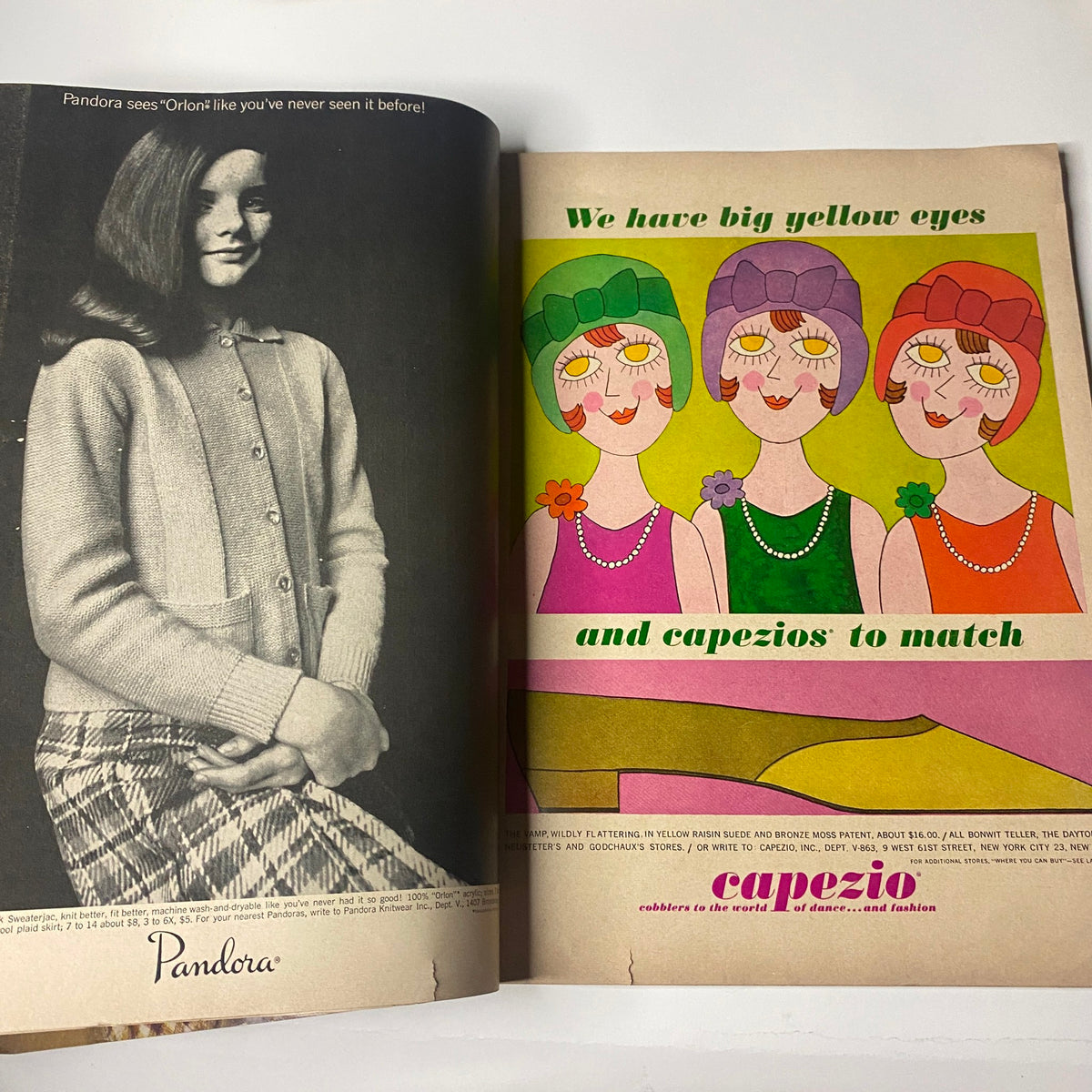 A colorful double-page spread from Vogue Magazine August 15, 1963 featuring fashion illustrations, showcasing style trends of the early 1960s.