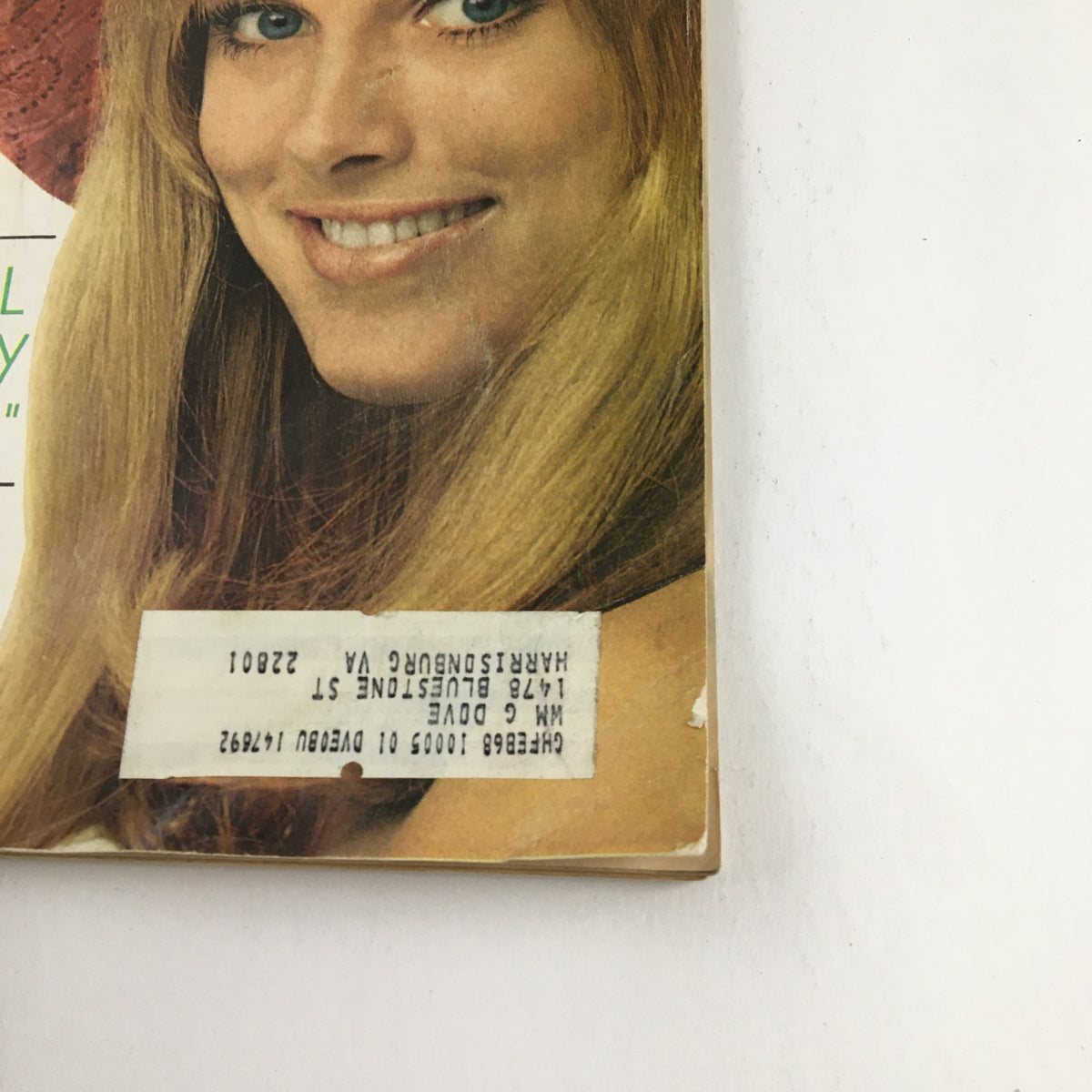 Close-up image of the cover of Good Housekeeping Magazine July 1967 displaying the title 'The Patricia Neal Miracle: I Wanted To Live', showcasing the model's smile and pink hat.
