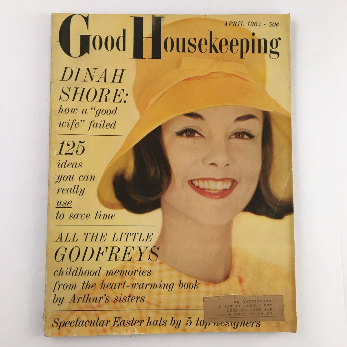 Cover of Good Housekeeping Magazine, April 1962, featuring Dinah Shore and the headline 'How a