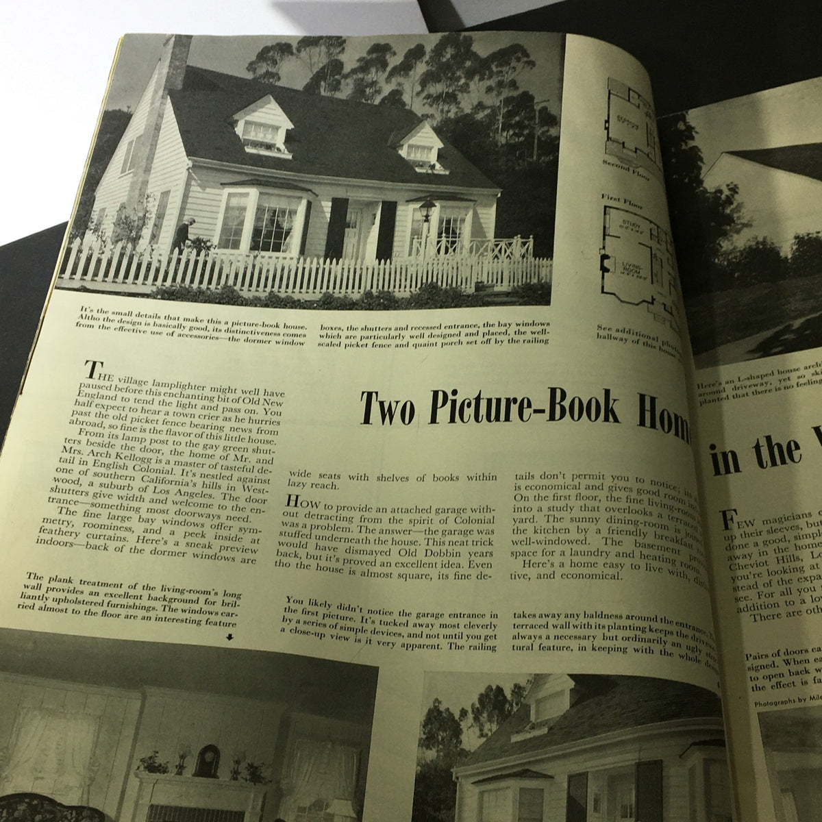 Page in VTG Better Homes & Gardens October 1940 Vol 19 #2 illustrating a charming house design with details on home layout and architecture, reflecting post-war domestic life.