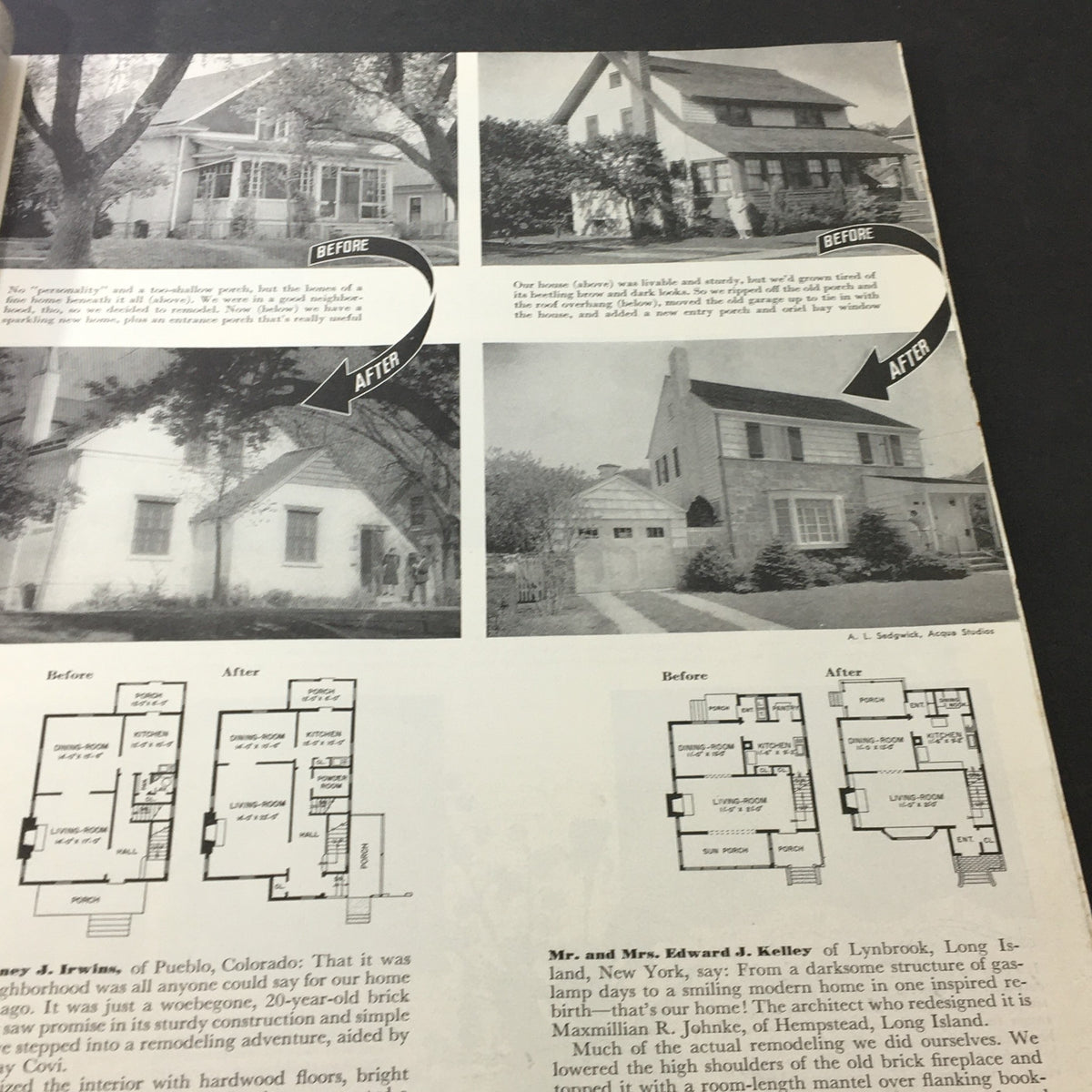 VTG Better Homes & Gardens May 1941 article showcasing before and after home renovations, highlighting vintage architectural style and design.