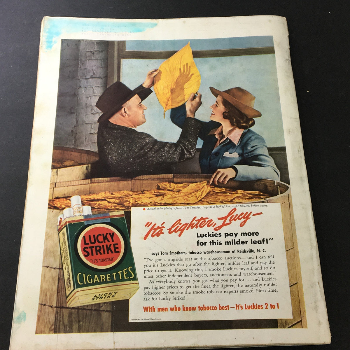 Cover of the VTG Better Homes & Gardens June 1941 magazine titled 'Dead Kitchen Comes To Life', featuring a vintage advertisement for Lucky Strike cigarettes, showcasing a man and woman engaged in conversation about tobacco.