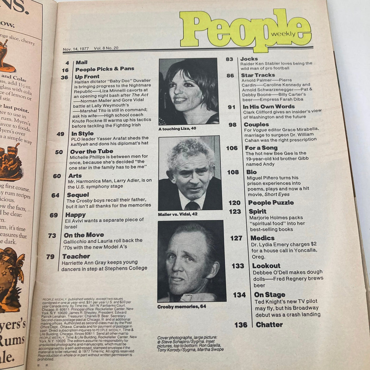 Vintage People Weekly Magazine November 14 1977 Michelle Phillips No Label