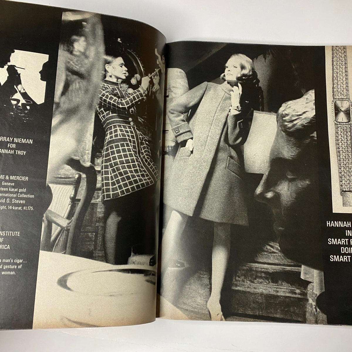 Stylish photo spread in Vogue Magazine September 1, 1969 featuring models showcasing emerging fashion trends in the 1960s, with a focus on tailored coats and sophisticated silhouettes.