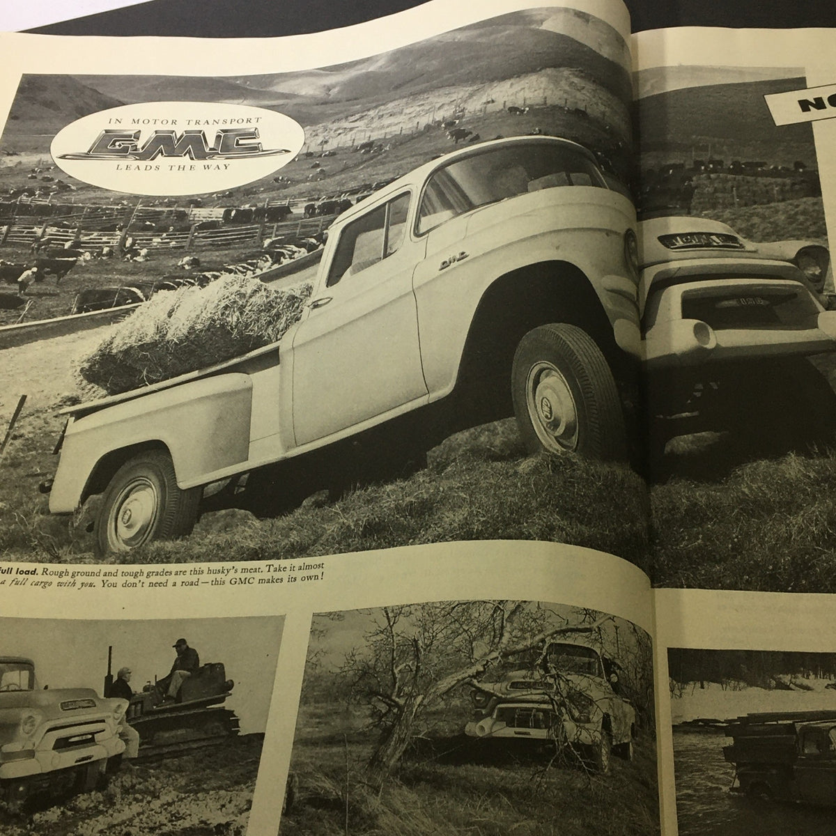 Vintage advertisement featuring a GMC truck promoting durability and performance, from The Saturday Evening Post June 23 1956, titled 'The Fall of Edie Markham'.