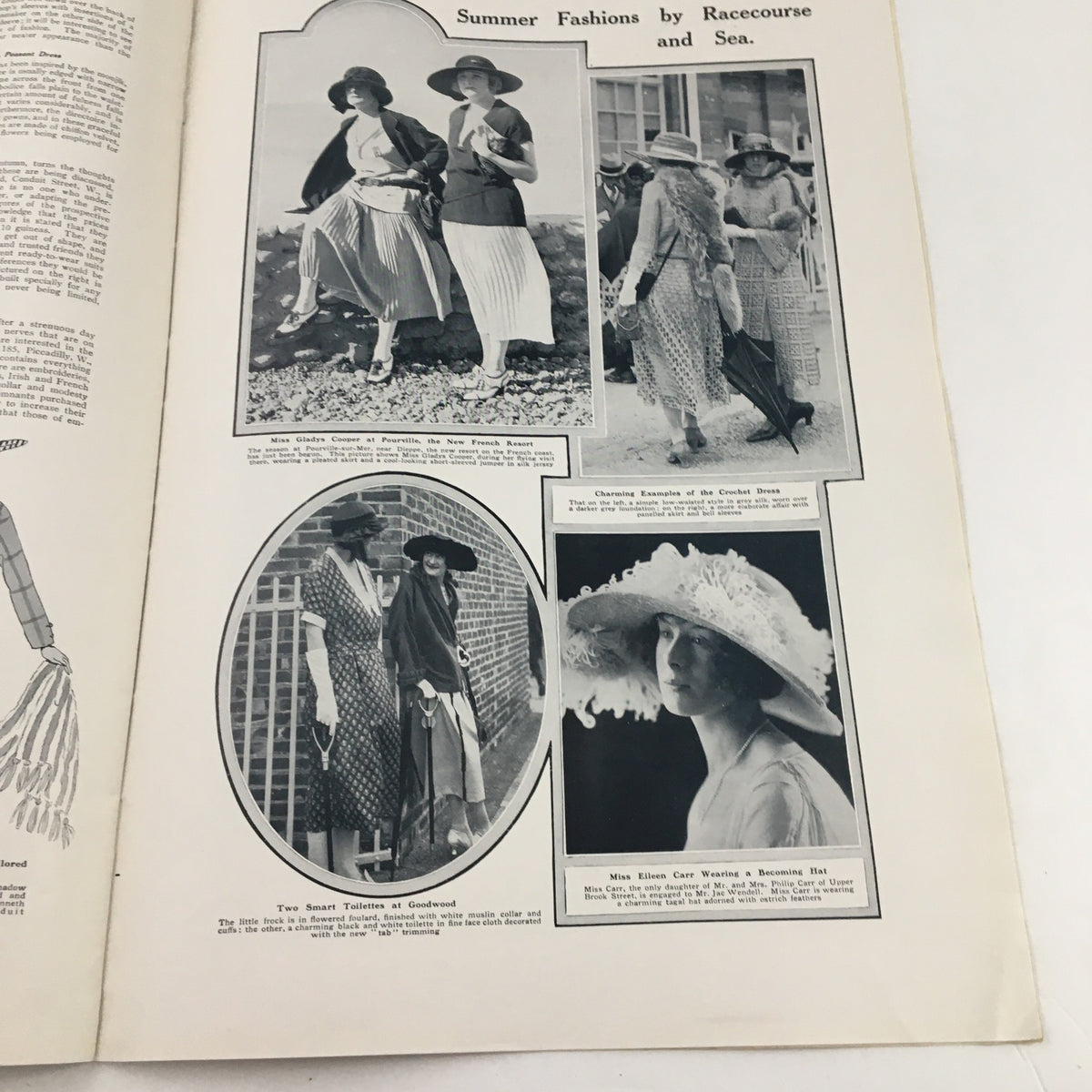 The Sphere Newspaper August 5, 1922, displaying summer fashions by the racecourse and sea, capturing the style and elegance of the era.