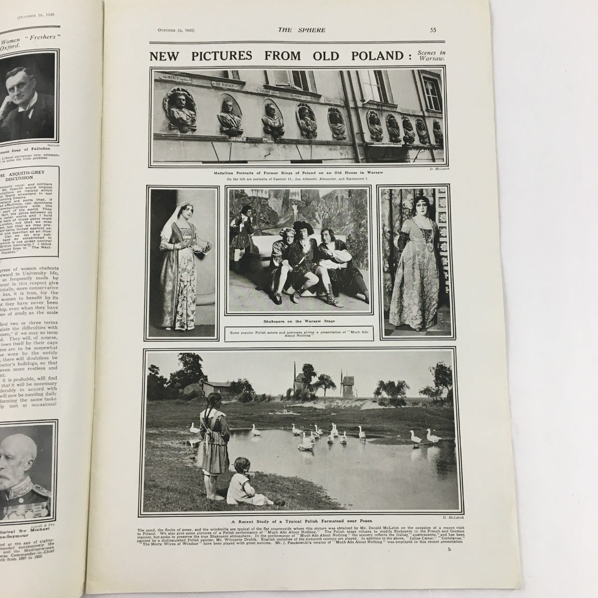 The Sphere Newspaper October 16, 1920, illustrating new pictures from old Poland with historical imagery.