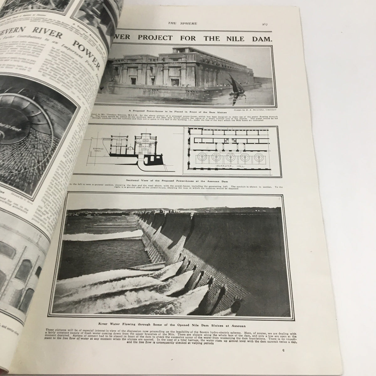 The Sphere Newspaper December 18 1920 A December Scene in St. James Park featuring an illustration of the Nile Dam project with architectural designs and water flow details.