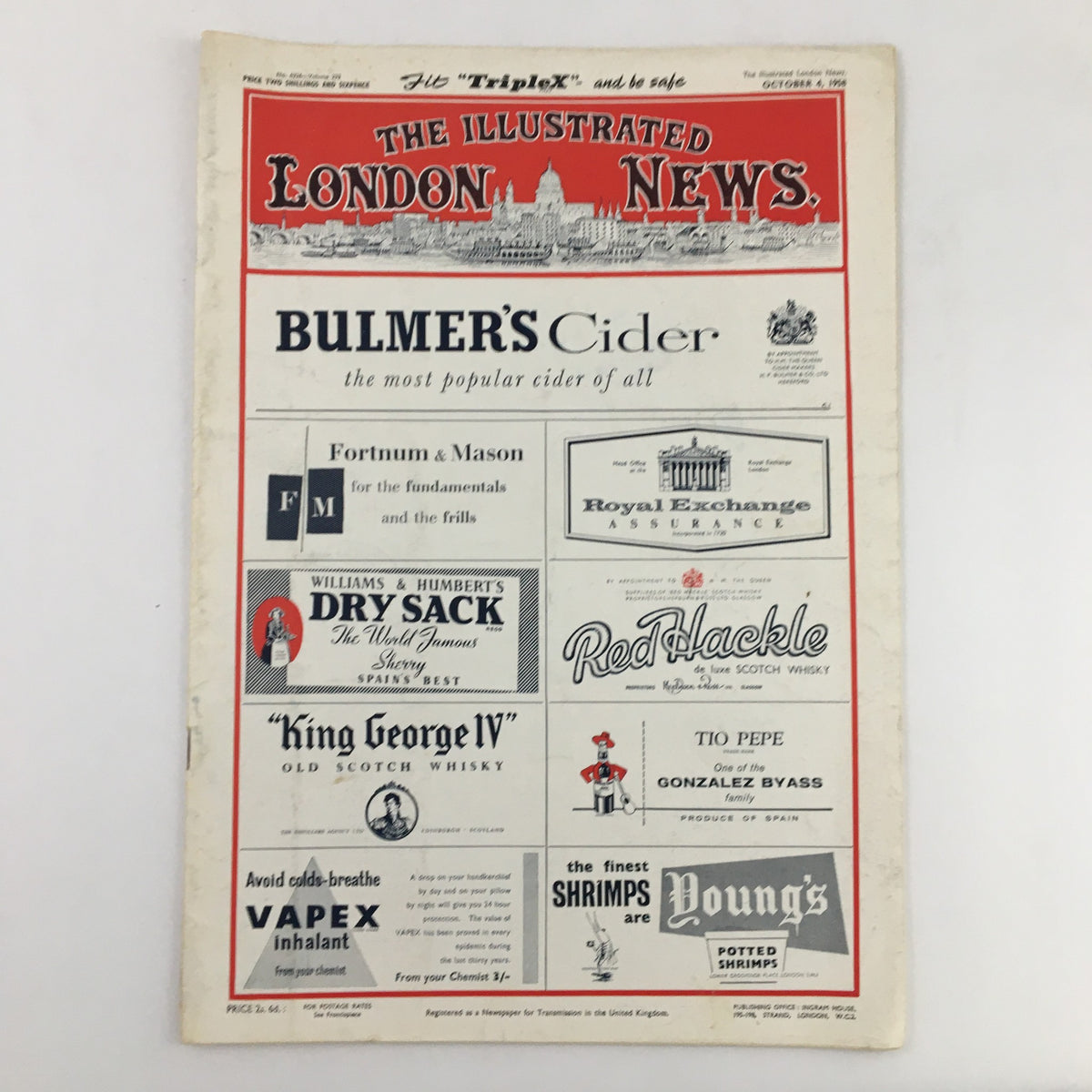 The Illustrated London News October 4 1958 Scimitar Crash From H.M.S. Victorious