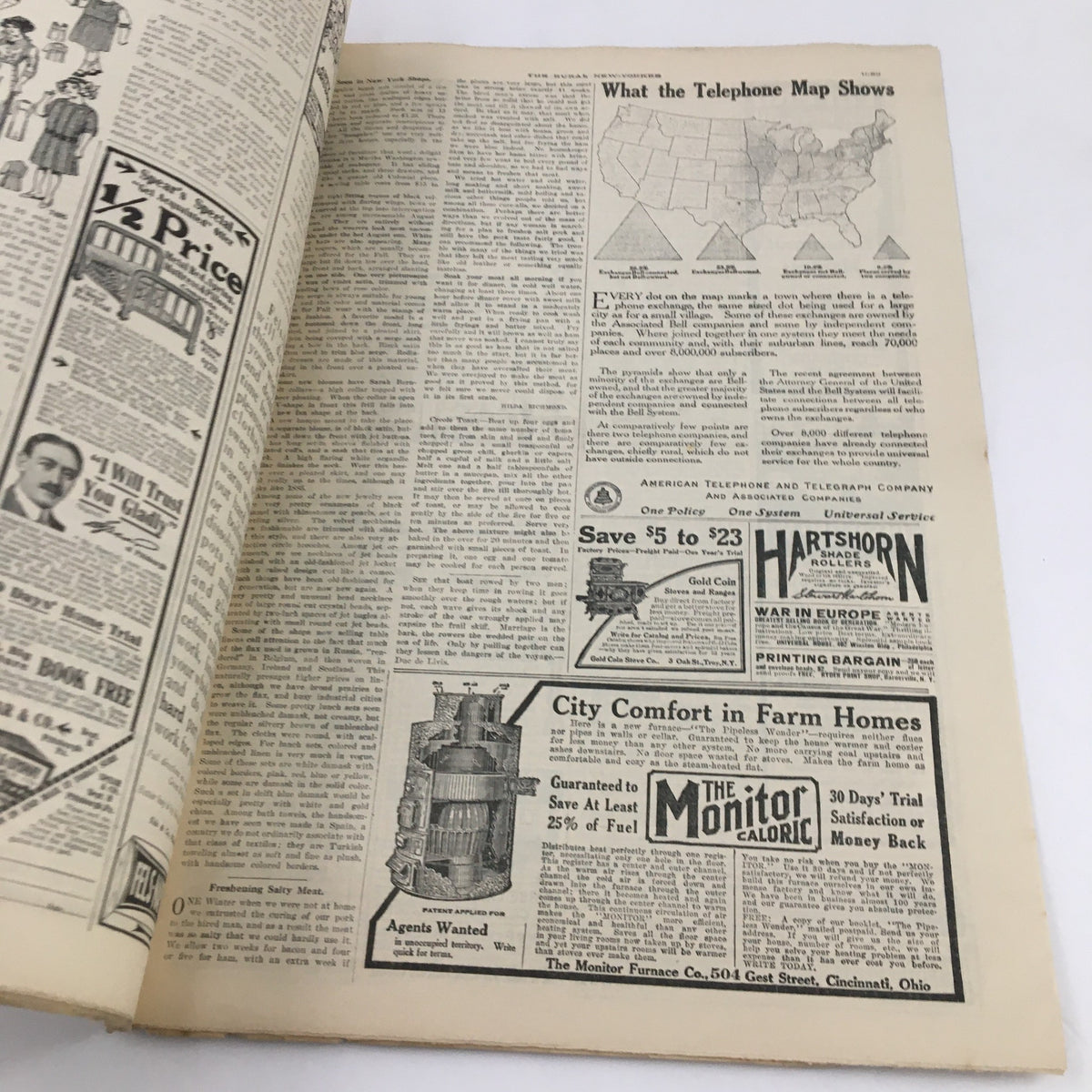 Second interior page of The Rural New Yorker Magazine September 4 1914 displaying articles and advertisements related to telecommunications and farming.