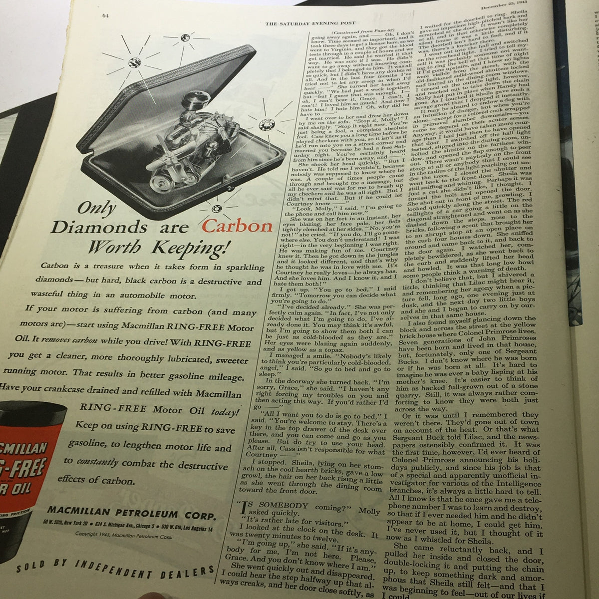 Vintage The Saturday Evening Post December 25 1943 Three Hundred Miles of Christmas