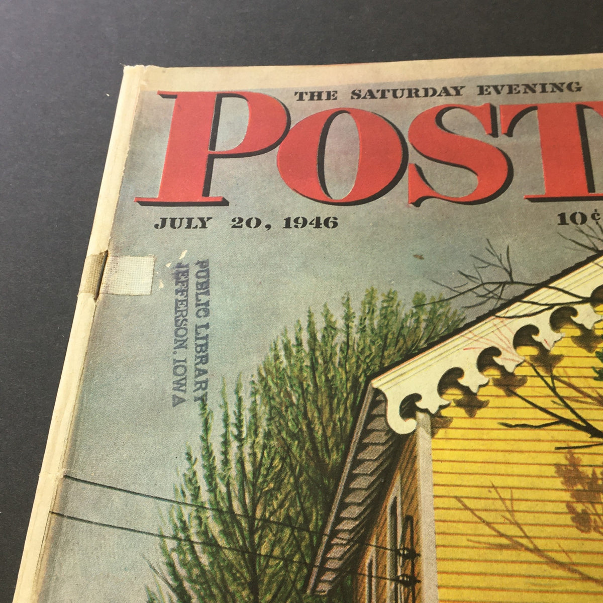 Vintage cover of The Saturday Evening Post from July 20, 1946 featuring the title and date, showcasing historical design elements.