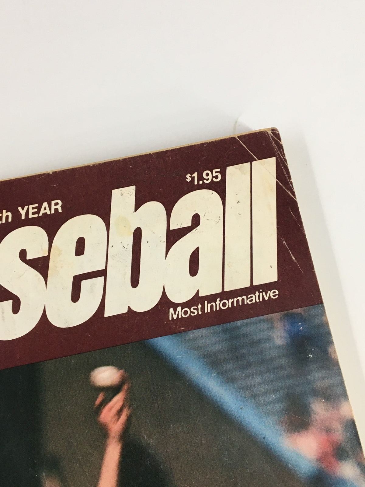 Close-up view of the title section of Street & Smith's Official 1979 Yearbook Baseball, displaying the magazine's price and informative tagline.