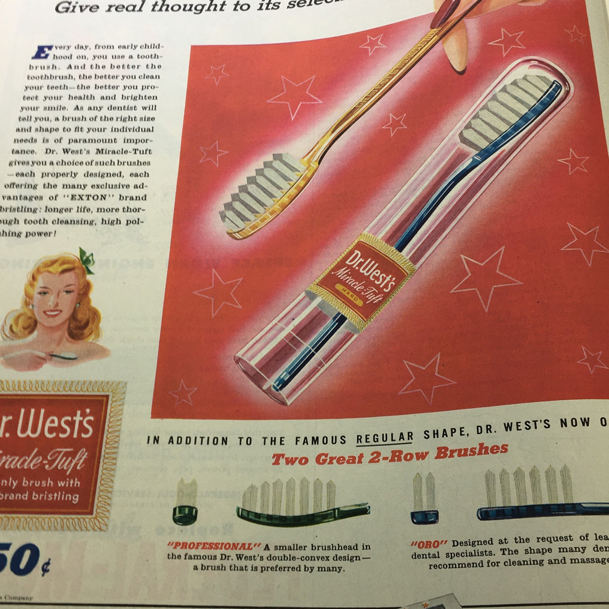VTG The Saturday Evening Post November 6 1943 includes an advertisement for Dr. West's toothbrush featuring various brush types, emphasizing dental hygiene.