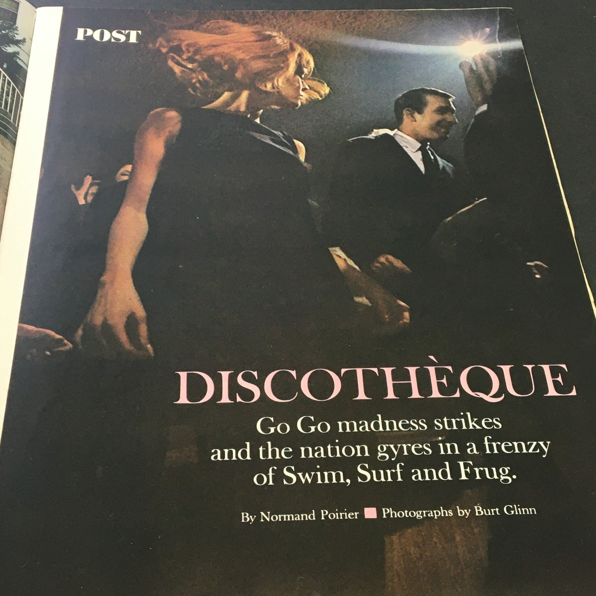 The Saturday Evening Post March 27 1965 highlighting the 'Discothèque' culture, with a vivid image of people dancing in a nightlife setting.