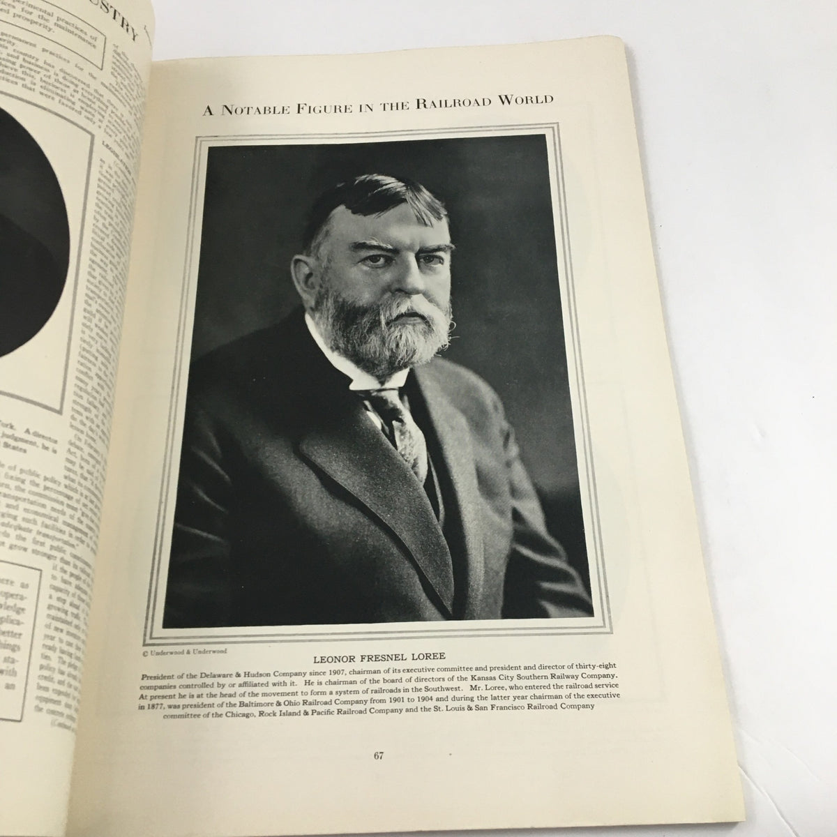 Portrait of a notable figure in the railroad industry featured in VTG The Spur Magazine January 15 1926.