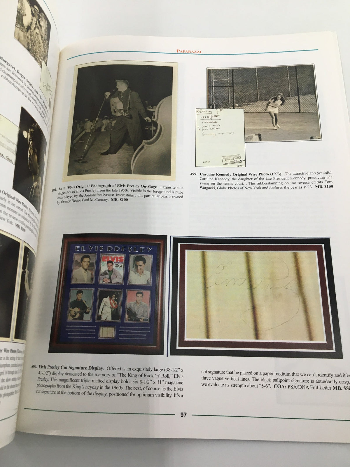 Photography and signature memorabilia related to Elvis Presley featured in the American Memorabilia Magazine March 2007, highlighting iconic music history collectibles.