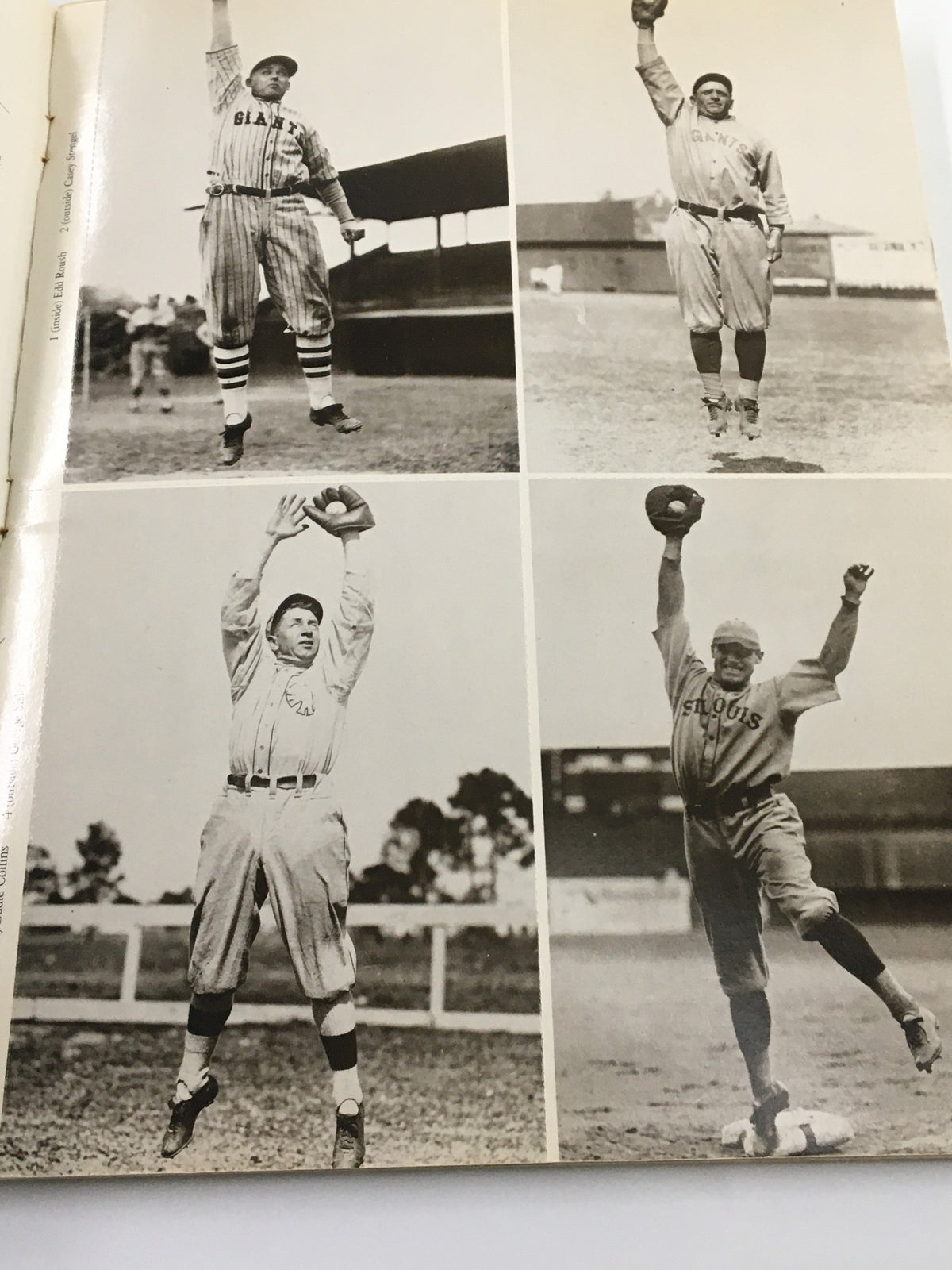 Interior pages of the 1978 Great Baseball Players of The Past magazine displaying four historic baseball players in action, highlighting the essence of vintage baseball.