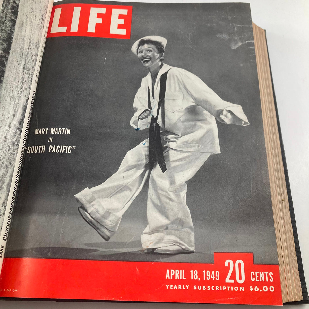 VTG 1949 Bound Life Magazine cover from April 18, 1949, featuring Mary Martin in 'South Pacific'.