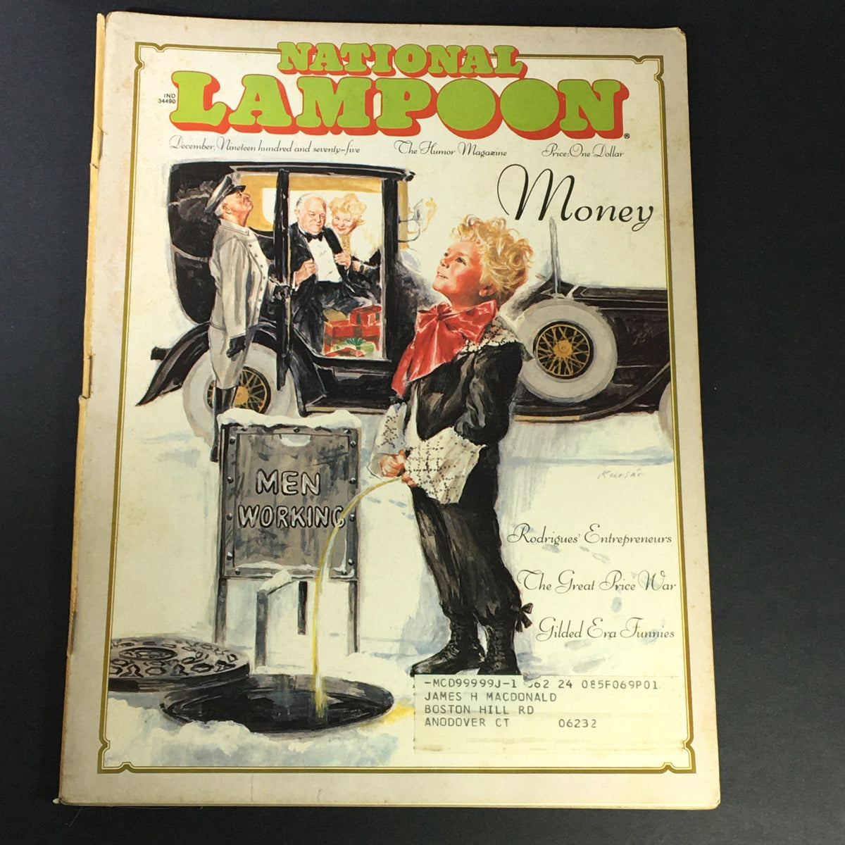 Cover of National Lampoon Magazine December 1975 Vol 1 No. 69 featuring the theme 'Guide to Effective Salesmanship', showcasing vibrant illustrations and humorous content.