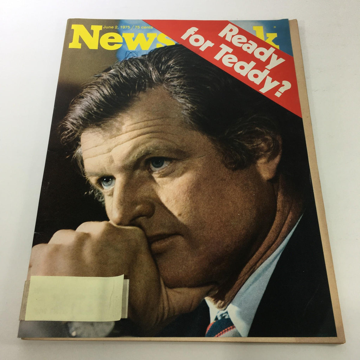 Cover of Newsweek Magazine dated June 2, 1975 titled 'Ready for Teddy?', featuring a close-up of a thoughtful man with dark hair and blue eyes, showcasing the vintage style and cultural significance of the 1970s.